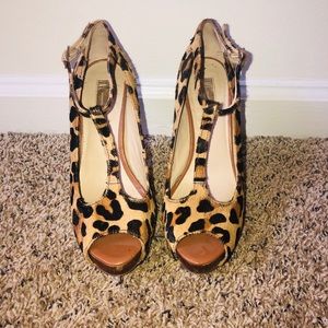 Leopard fur heels